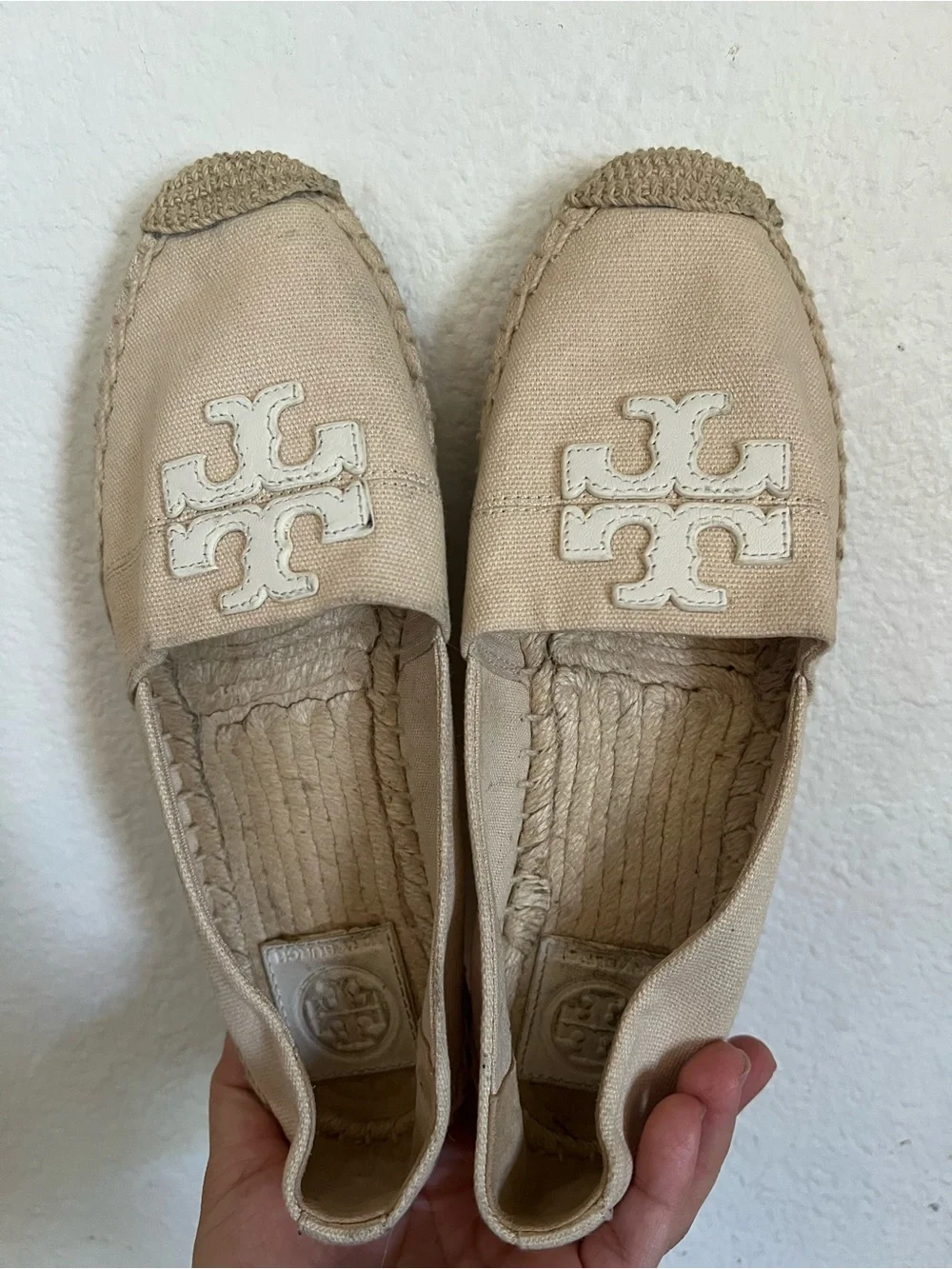 Tory Burch Weston Natural Logo Espadrille Flats Size 6